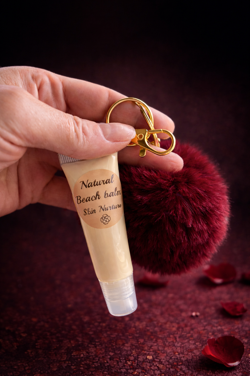 Natural Moisturising Balm with Bordeaux key holder