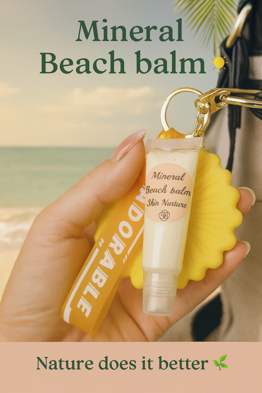 Natural Mineral Moisturising Beach Balm (SPF 35)with key holder